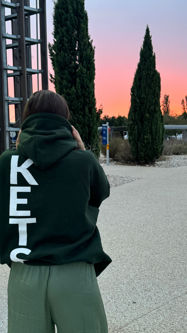 Sweat-shirt Ketsi forest green- vertical print