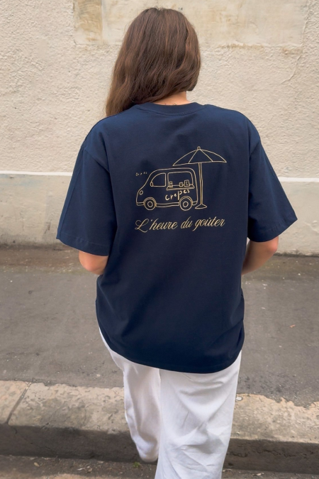 T-shirt unisexe L'heure du goûter-Bleu marine